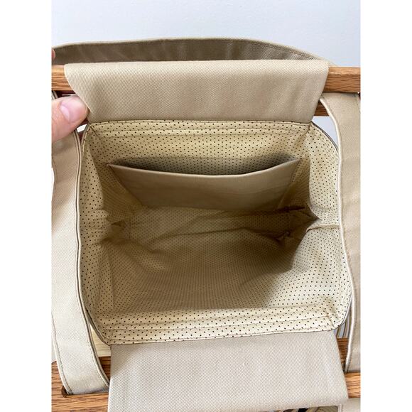 Handmade Quilted Patchwork Wood Handle Small Tote Bucket Bag - Picture 4 of 13